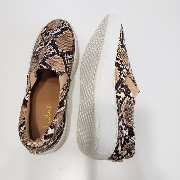 LuLus Womens Faux Snake Print Slip-on Shoes, Size 6 - Picture 2 of 9
